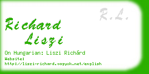 richard liszi business card